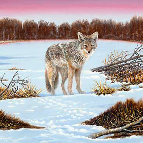 Tom Lybeck Original Oil Painting Tracks in the Snow